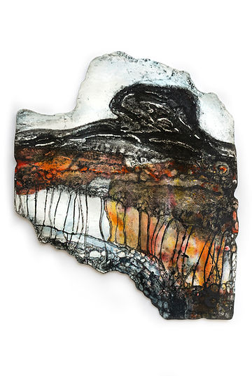 Tapestry of Bracken on the Moor, Dartmoor Series, Collagraph Print