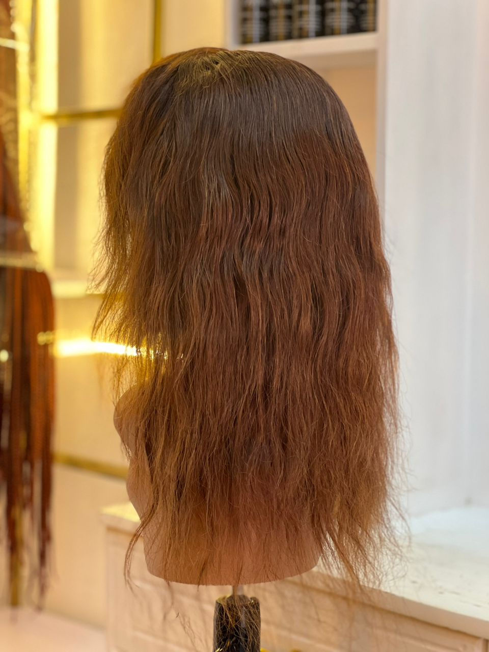 Thumbnail: Premium Wavy Peruvian Wig, 16 Inches.