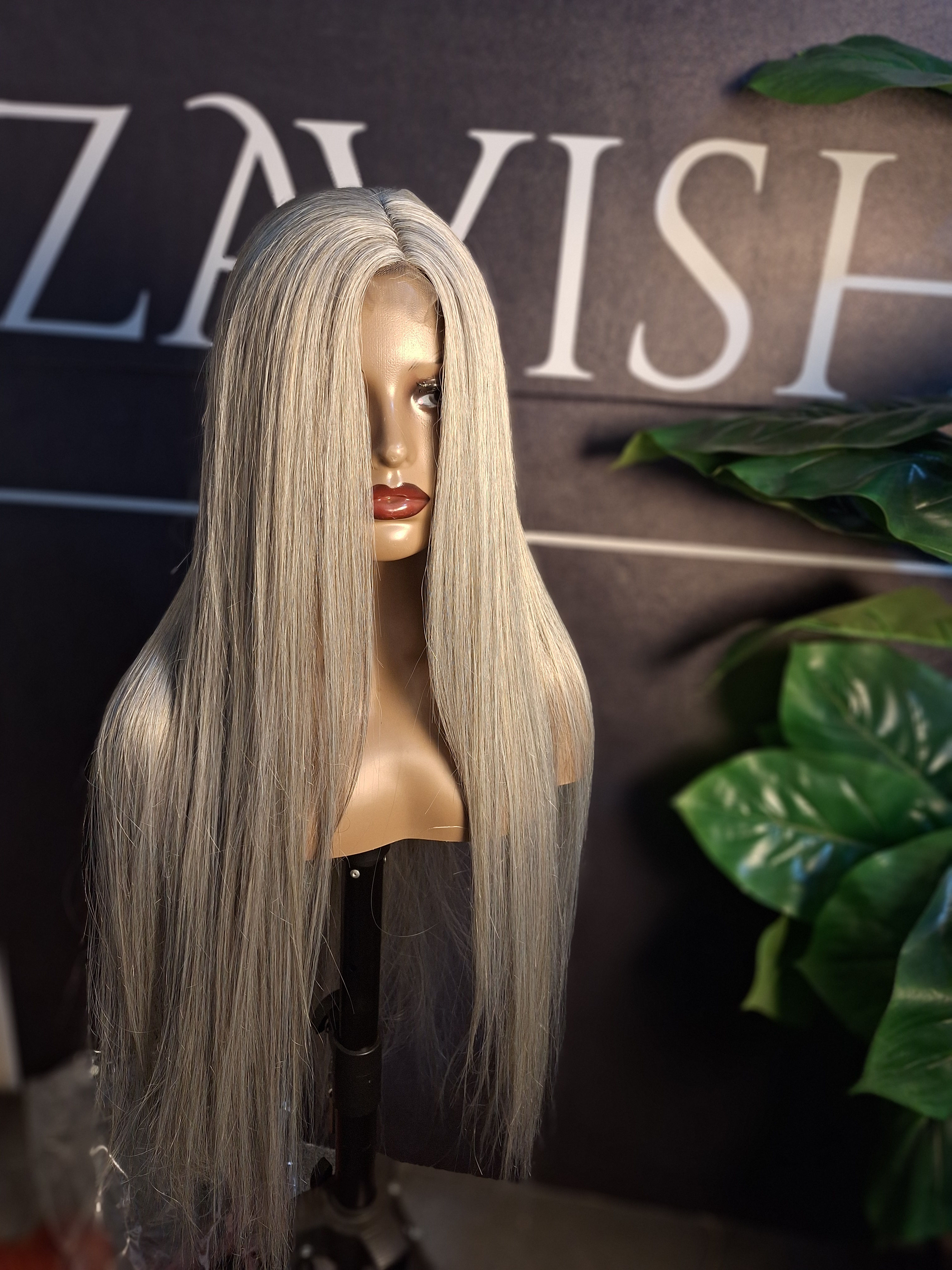 Premium Straight Yaki Wig, 32 Inches.