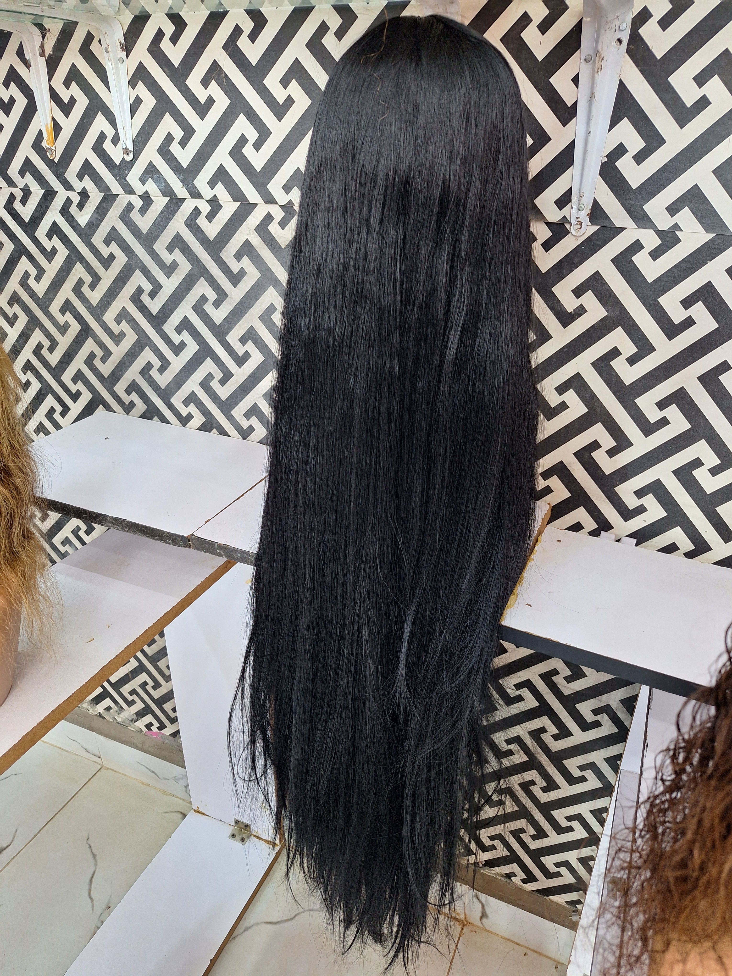 Premium Straight Yaki Wig, 40 Inches.