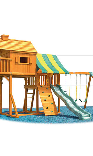 Sky Tree House Wooden Swing Set Best in Backyards