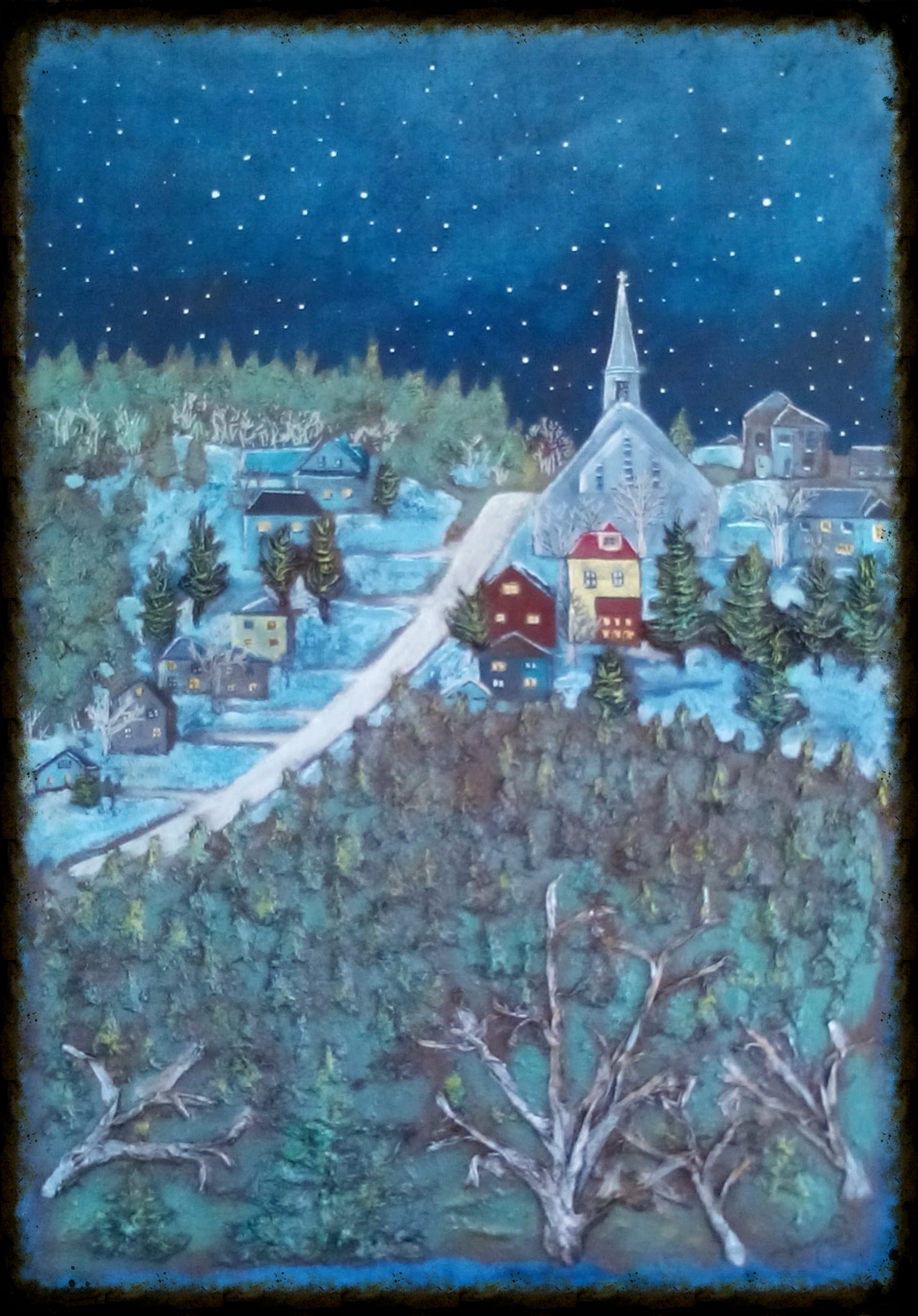 village au clair de lune