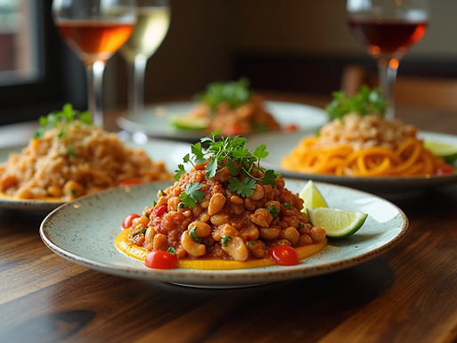 A vibrant display of small plates, showcasing diverse textures and colors of a Mexican tas