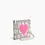 Thumbnail: Pink Heart Top Zip Beaded Clutch