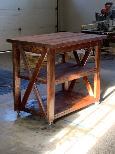 Thumbnail: All Wood Rustic Kitchen Island/Cart