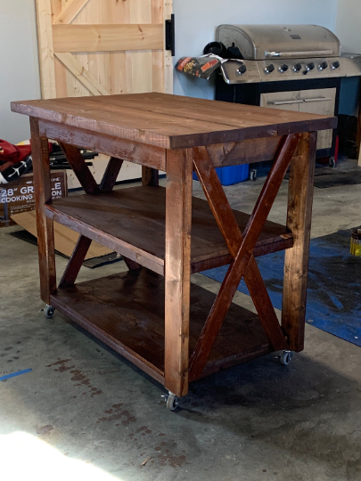Thumbnail: All Wood Rustic Kitchen Island/Cart