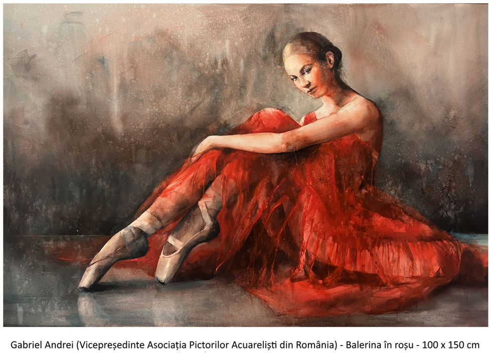 Gabriel Andrei (Vicepreședinte Asociația Pictorilor Acuareliști din România) - Balerina în roșu - 100 x 150 cm