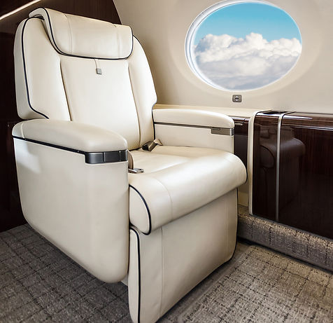 Premium leather seating and luxury cabin comfort on a JETUP private jet