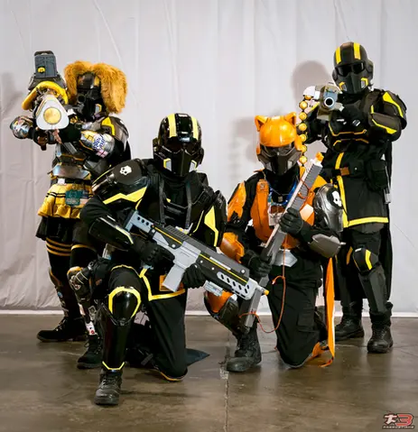 Helldivers cosplay group posing at Anime Central 2026 in Rosemont Illinois