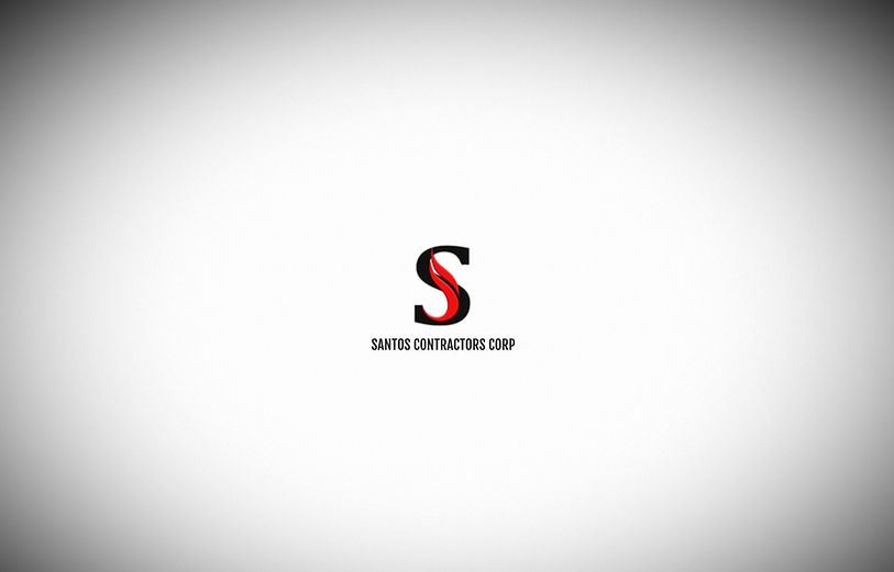 Santos Contractors Corp logo with gray seamless overlapping background