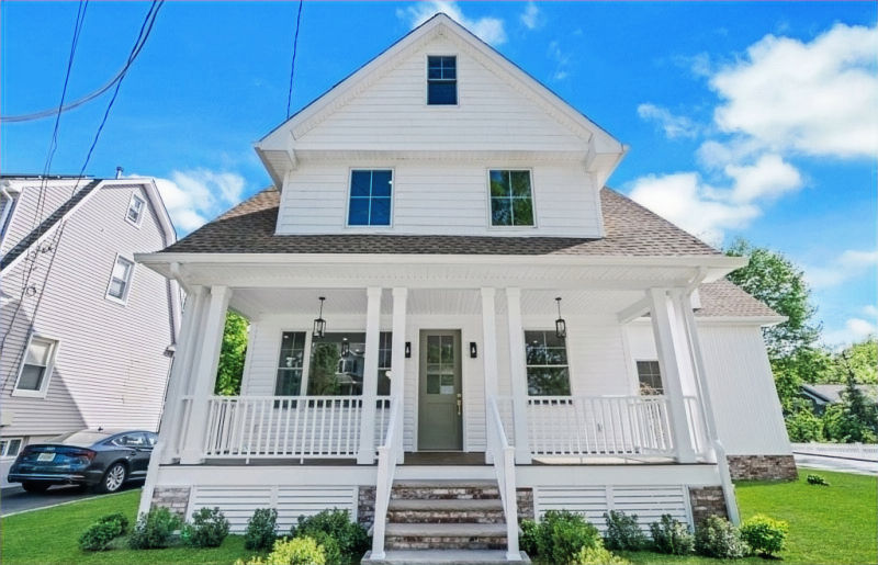 New construction white modern exterior finish