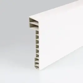 Tapa rodapé em PVC branco 110x25mm  (2,50ml/vara)