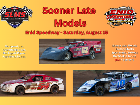 Sooner Late Models return to Enid Saturday, racing starts at 8:30