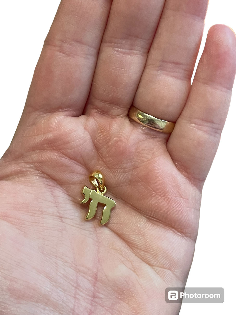 Miniature : Pendentif chai/hai  plaqué or 14k