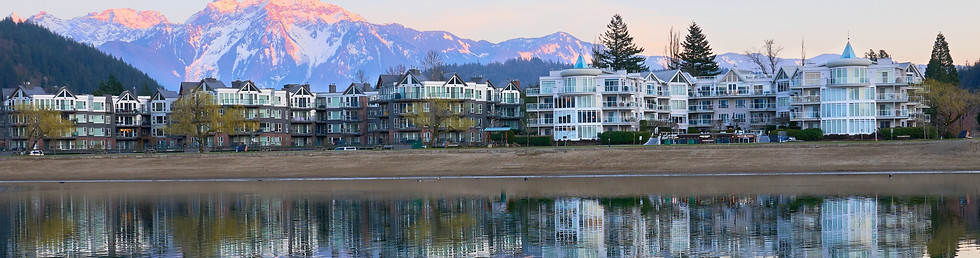 Winter landscape of Agassiz and Harrison Hot Springs — local snow removal services for stratas