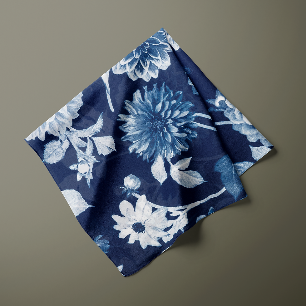 Thumbnail: Indigo Bloom Silk Scarf