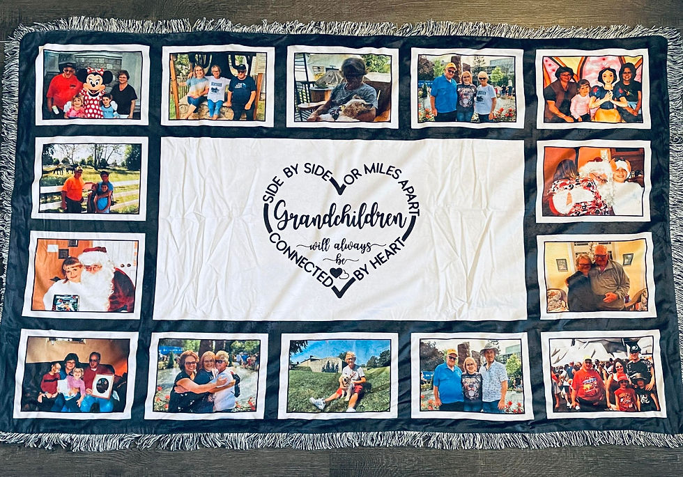 Thumbnail: Blanket - 14 Photos ( Words of your choice in the middle)