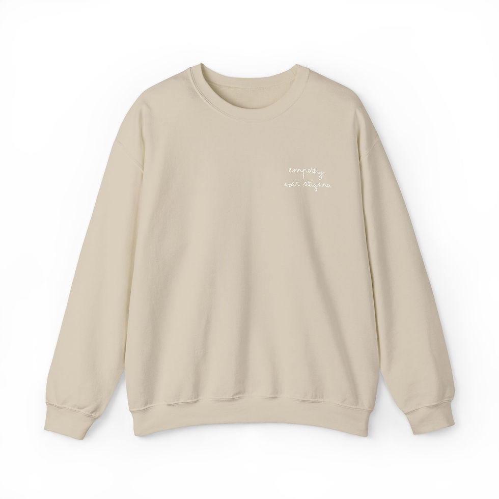 Thumbnail: Embroidered "Empathy Over Stigma" Crewneck Sweatshirt - Unisex
