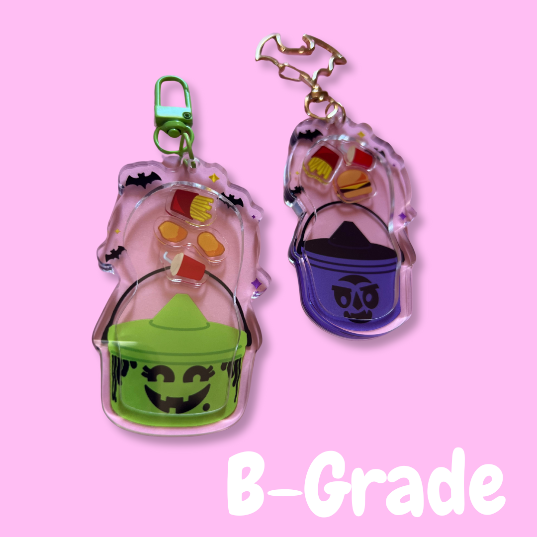(GREEN) Witchy Spooky Bucket Keychain B-grade