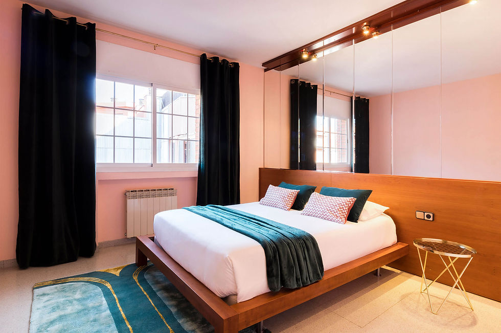 Art Deco bedroom with luxury rugs from La Redoute