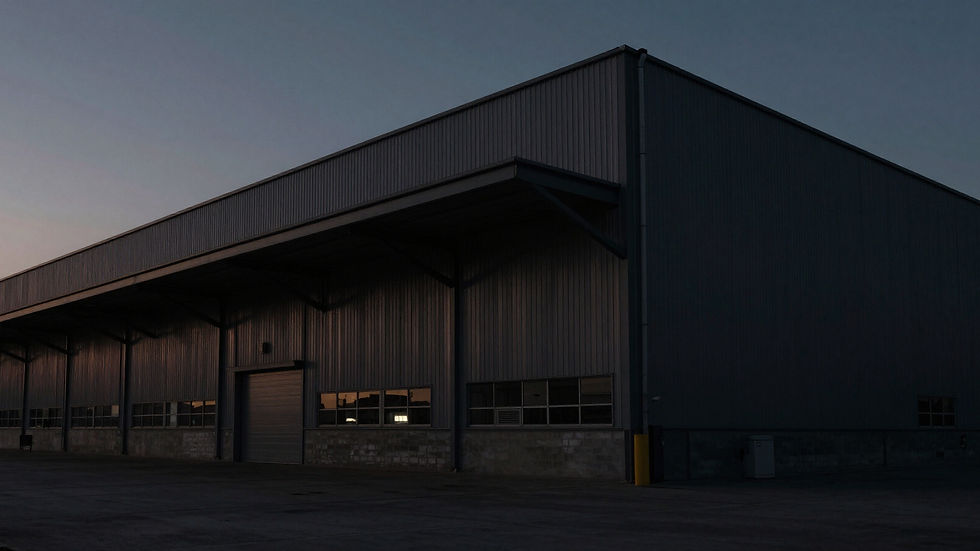 High-contrast grayscale industrial view