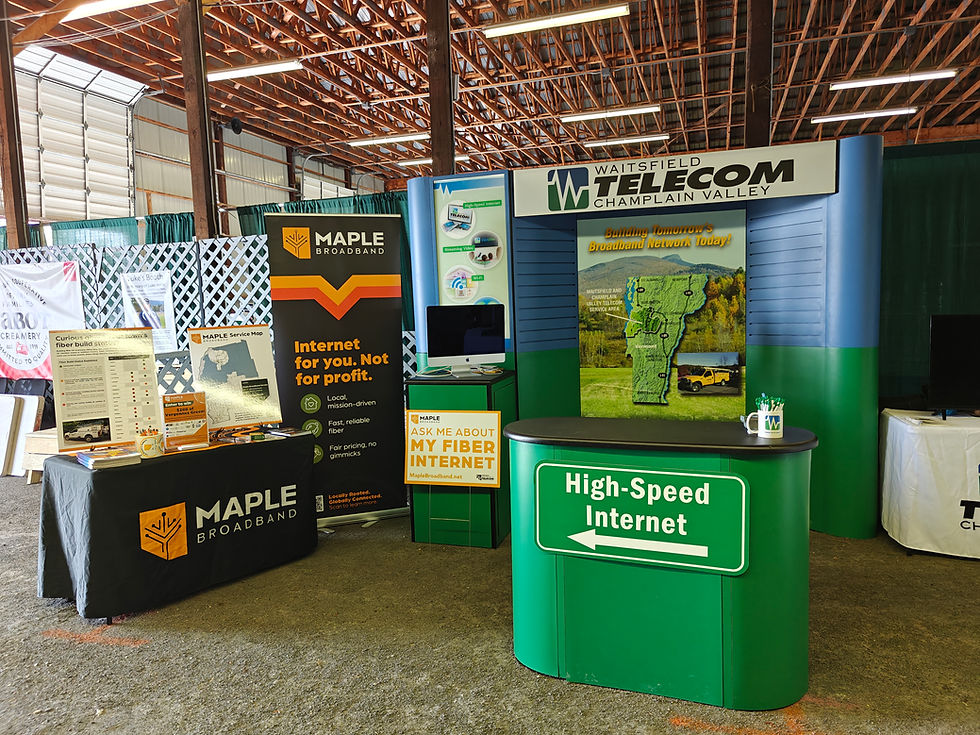 Maple Broadband and Waitsfield Champlain Valley Telecom together at Addison County Fair and Field Days in New Haven,Vermont