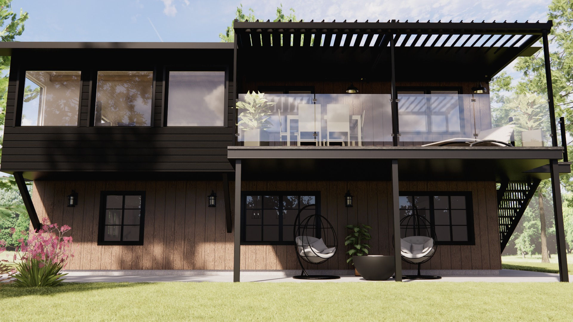 Design Extérieur - Studio Angel & Co. Chalet à Brownsburg Chatham, arrière