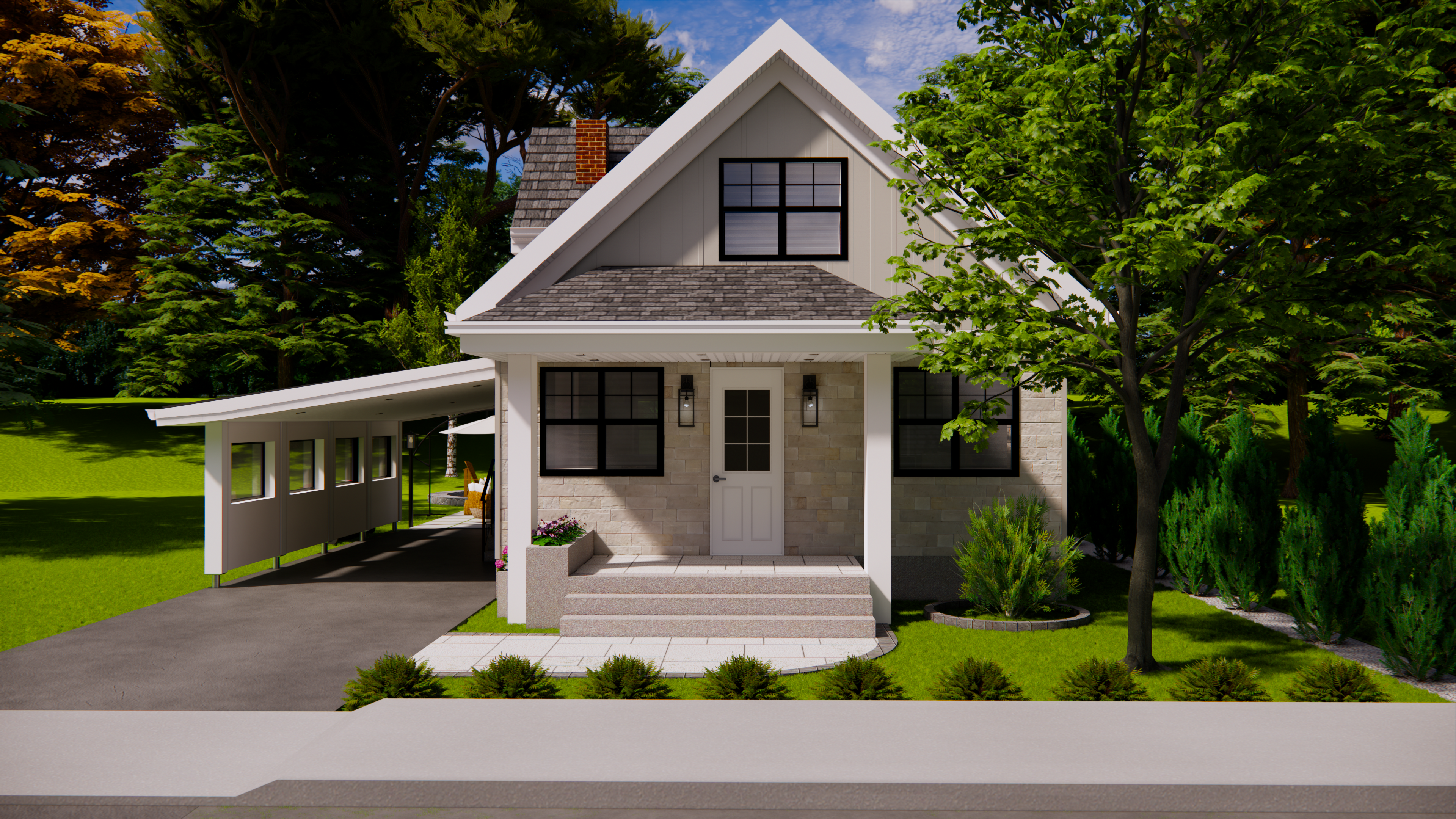 EXTERIOR DESIGN FOR A BUNGALOW IN GRANBY