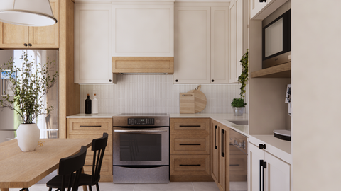 Cuisine farmhouse moderne tons terre