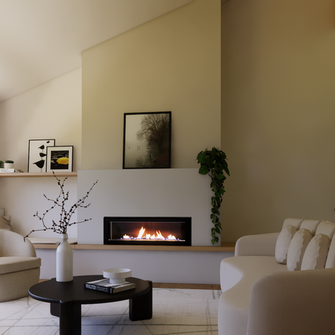 Salon style scandinave moderne, chêne blanc