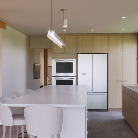 cuisine style scandinave moderne, chêne blanc