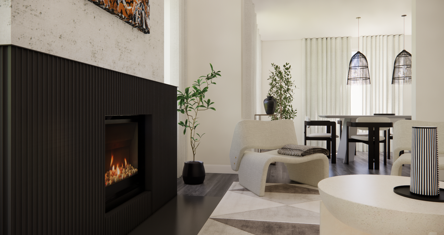 Design de foyer noir. Design d'Intérieur - Studio Angel & Co.