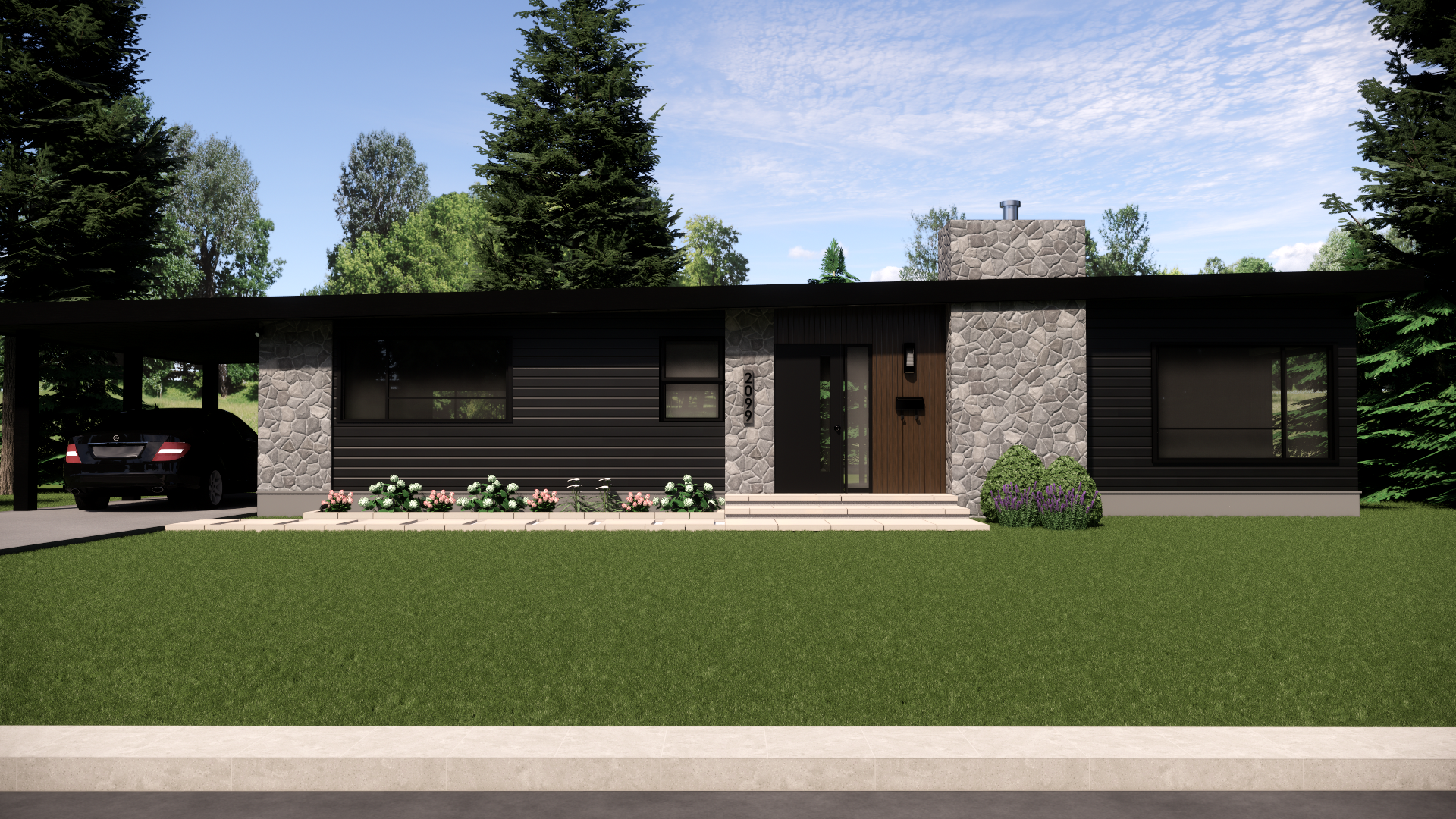 BUNGALOW EXTERIOR DESIGN IN ST-BRUNO-DE-MONTARVILLE