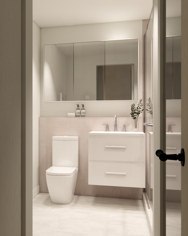 Salle de Bain avec buanderie style moderne- Studio Angel & Co
