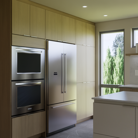 cuisine style scandinave moderne, chêne blanc