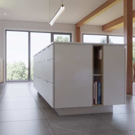 cuisine style scandinave moderne, chêne blanc