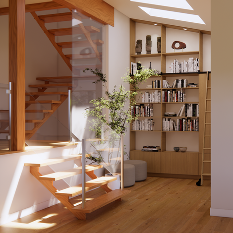 cuisine style scandinave moderne, chêne blanc