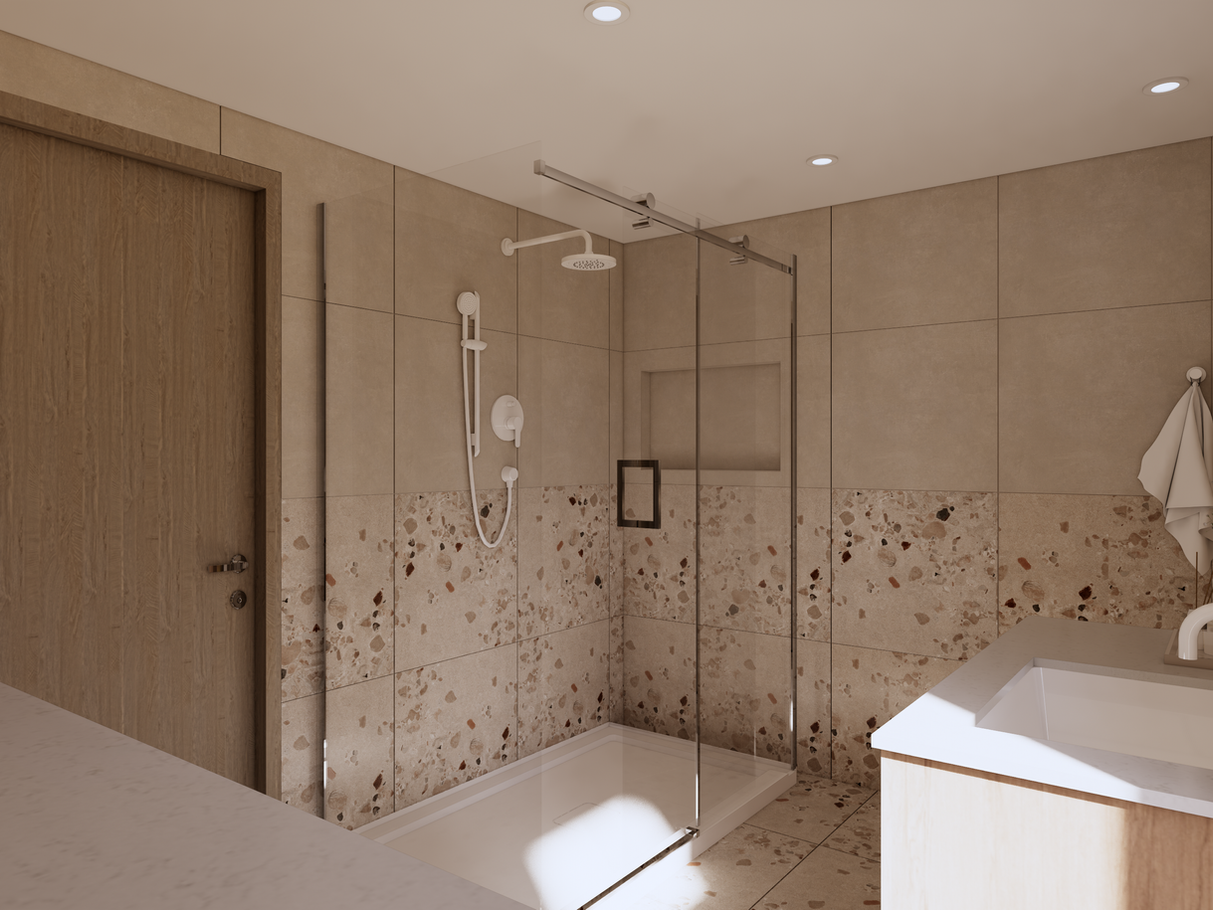 Salle de Bain avec buanderie style moderne- Studio Angel & Co
