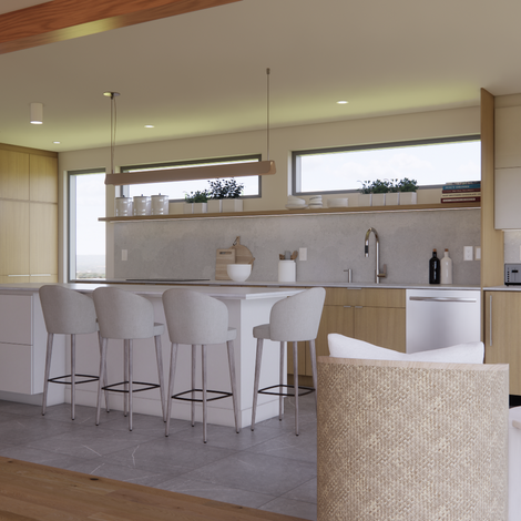 cuisine style scandinave moderne, chêne blanc