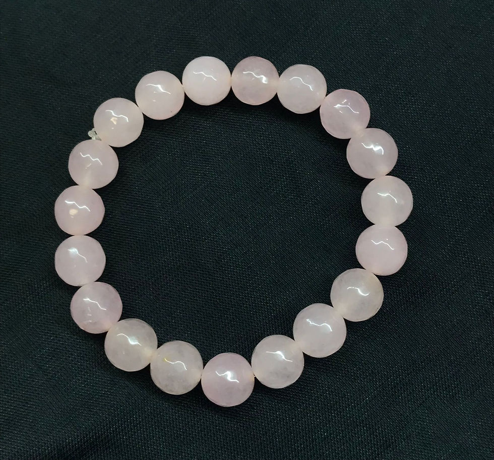 Thumbnail: Rose Quartz Bracelet Diamond Cut