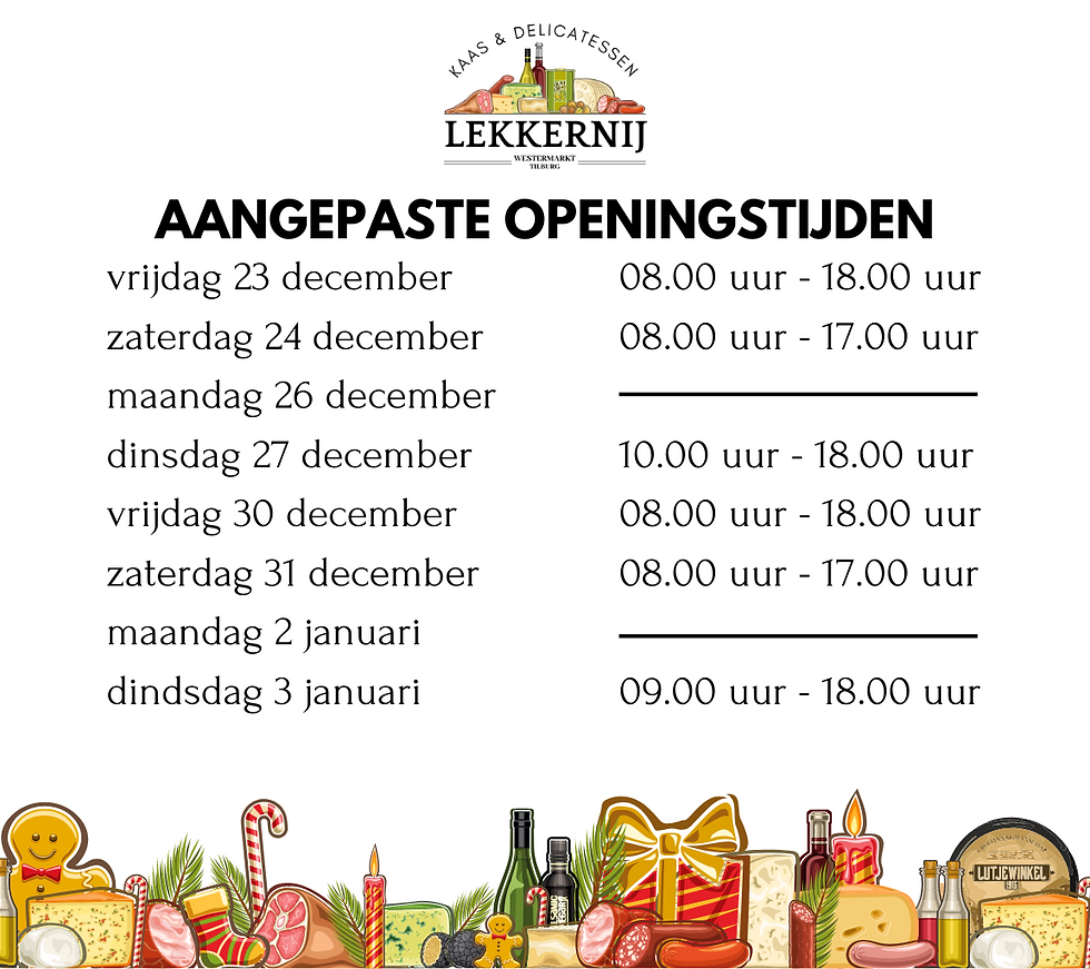 Aangepaste openingstijden rondom oudjaar Lekkernij