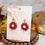 Thumbnail: Single Red Mum Flower Dangle- Gold