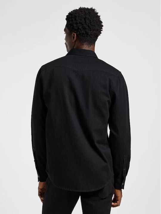 Μικρογραφία: LEE Μακρυμάνικo Τζιν Πουκάμισο σε Κανονική Γραμμή Μαύρο