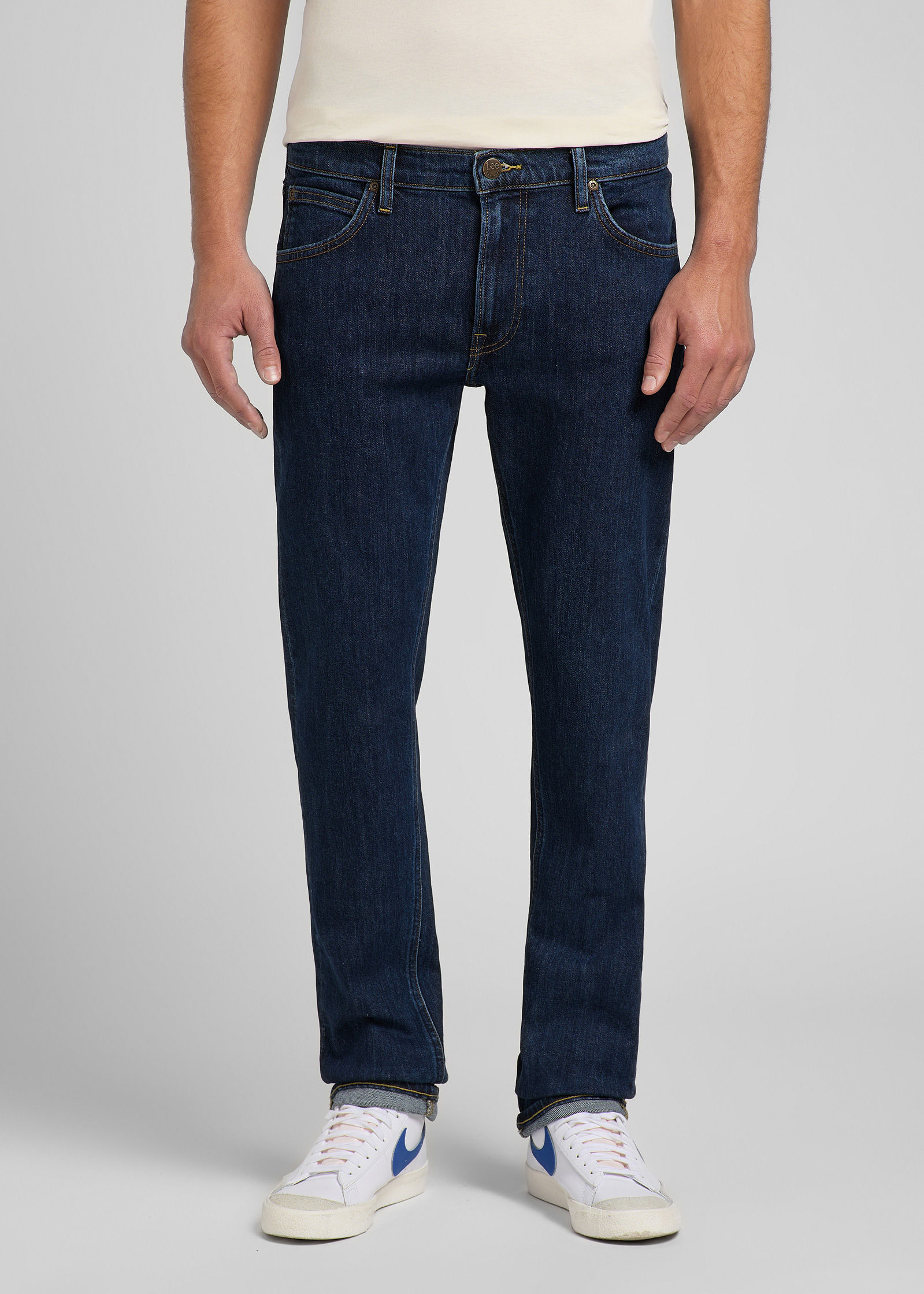 Lee Daren Zip Fly Ανδρικό Παντελόνι Τζιν σε Κανονική Εφαρμογή Deep dark stone