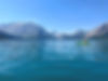 my daughter kayaking on Bow Lake