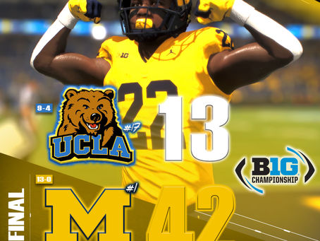 Big 10 Championship Box Score: #1 MICH Wolverines 42, #17 UCLA Bruins 13