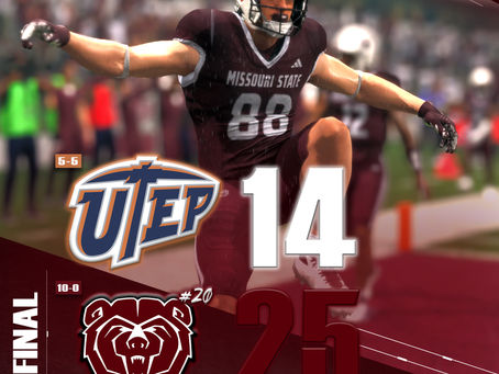 Week 12 Box Score: UTEP Miners 14, #20 MSU Bears 25
