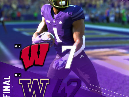 Week 11 Box Score: WIS Badgers 7, #1 WAS Huskies 42