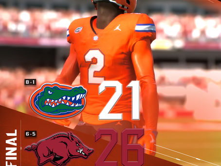 Week 11 Box Score: #1 FLO Gators 21, ARK Razorbacks 26