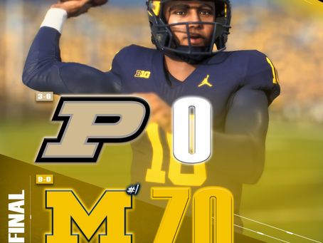 Week 11 Box Score: PUR Boilermakers 0, #1 MICH Wolverines 70